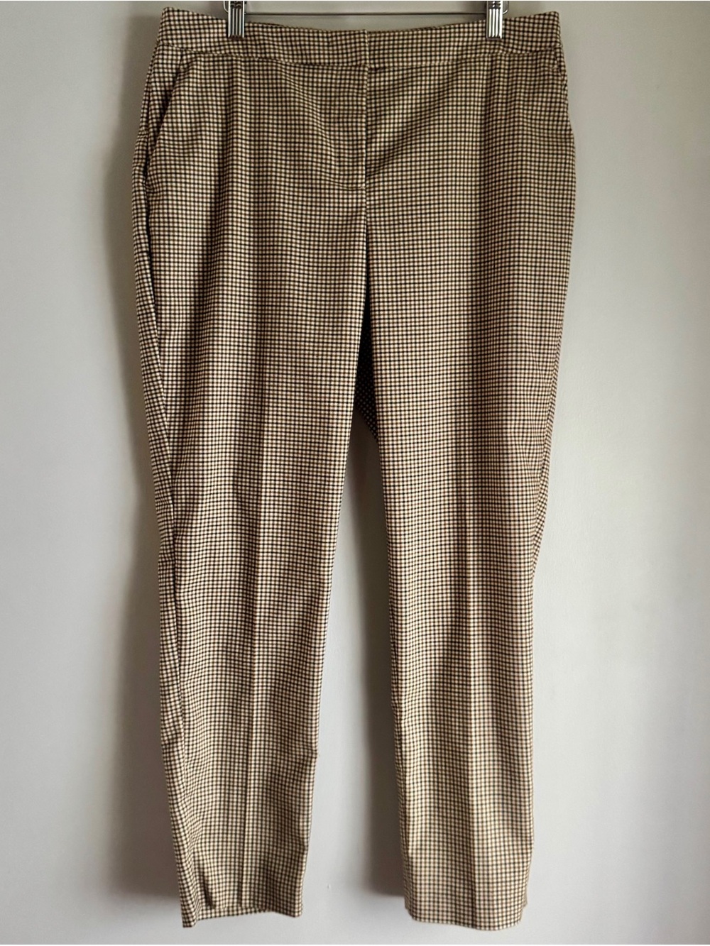 Vince Camuto Brown and Black Checkered Straight Leg Ankle Pants Size 12
